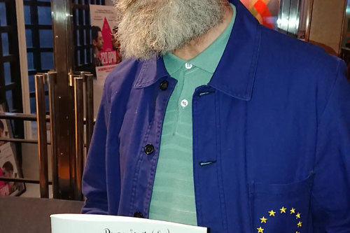Image courtesy of Jac Kilby David Nicholas Wilkinson holding B&H Lib Dems EU leaflet