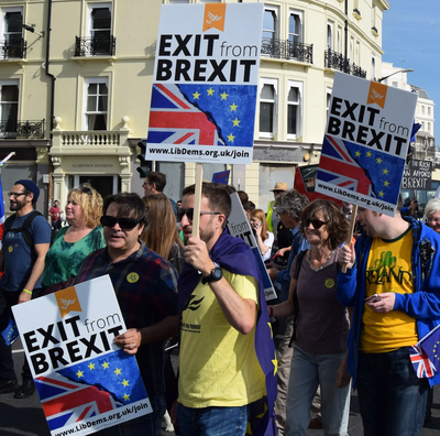 Image courtesy of Duncan Moore B&H Lib Dems at StopBrexit march