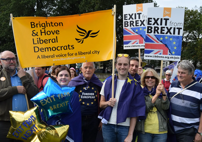 Image courtesy of Duncan Moore B&H Lib Dems at StopBrexit march